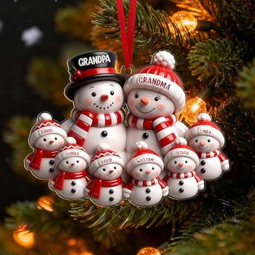 Weihnachts Ornamente 2025 Personalisierte Schneemann Familie Dekoration Benutzerdefinierte Weihnachts Name Ornament Lebkuchenfamilien Dekorative für Familienmitglieder Eltern Kindes