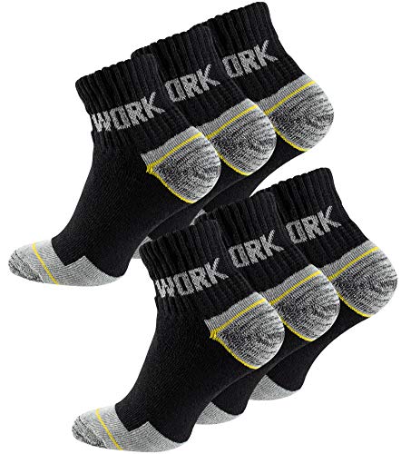 6 Paar Herren Kurzschaft-Arbeitssocken - Robuste Atmungsaktive Work Socks - Berufssocken, Gr. 39-42