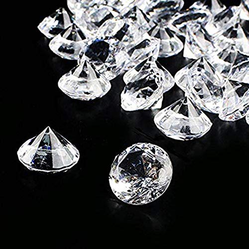 ToBeIT Acryl Diamanten ca. 138 Stücke 20mm Diamantkristalle transparent Kristall- transparente Tischdeko Streudeko Hochzeit Deko (20mm Diamenten)