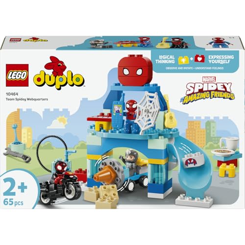 LEGO DUPLO Marvel Team Spideys Hauptquartier 10464 | Spielzeug ab 2 Jahren für Jungen & Mädchen, Lernspielzeug zur Förderung der Motorik, Montessori Geschenk für Kinder, 65 Teile