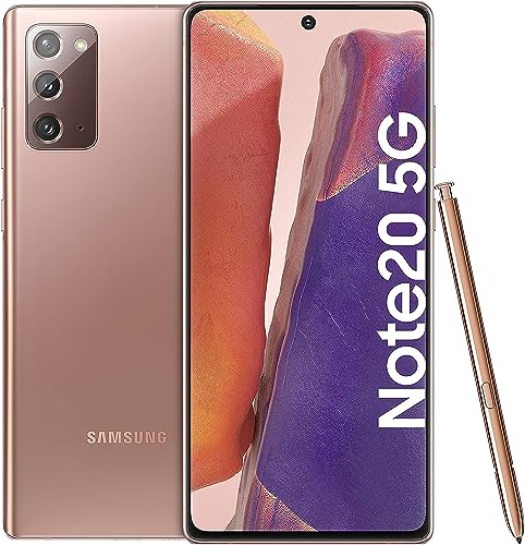 Samsung Galaxy Note 20 5G Smartphone ohne Vertrag 256 GB Speicher, Triple Kamera 64MP, Infinity-O Display, 4300 mAh Akku, Android 10 to 13 - Deutsche Version (Brown), SM-N981
