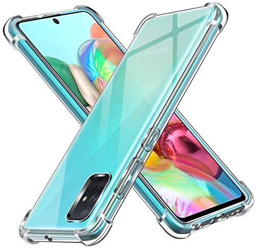 ivoler Klar Silikon Hülle für Samsung Galaxy A71 4G mit Stoßfest Schutzecken, Dünne Weiche Transparent Schutzhülle Flexible TPU Durchsichtige Handyhülle Kratzfest Case Cover
