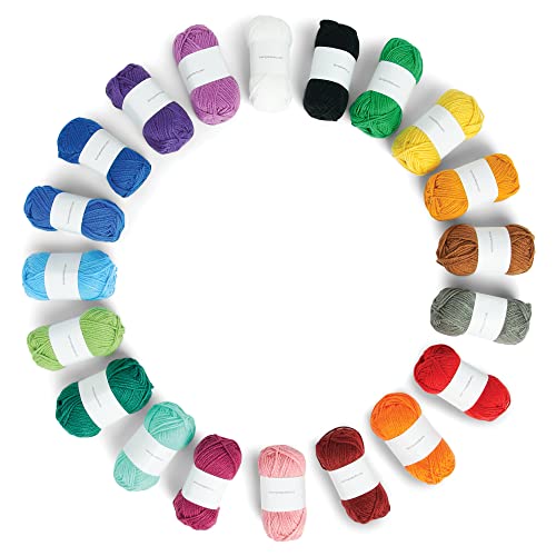 Caron® Little Crafties™ 20 verschiedene Acryl-Garnknäuel, je 63 m, für Strick- und Häkelprojekte, Multipack-Starter-Set, Mehrfarbig/Meereswellen (Ocean Tides)