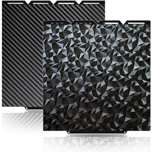 For Snapmaker U1 Build Plate PEO PET 270x270mm Double-Sided Texture PEI Heated Bed Platform, Flexible and Detachable Heatingbed Made of Spring Steel for Snapmaker U1 Parts(Carbon Fiber + Diamond)
