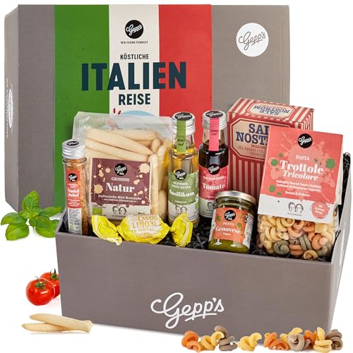 Gepp’s Feinkost Bella Italia Geschenkbox I Geschenkkorb für Männer und Frauen I Feinste italienische Spezialitäten, hergestellt nach eigener Rezeptur I Genuss Geschenkset