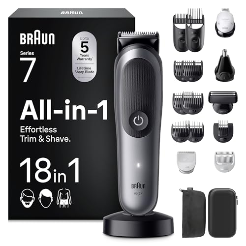 Braun Multigroom All-in-One Series 7, 18-in-1 Trimmer, AIO7585, Grau