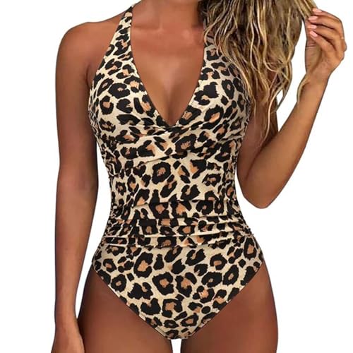 MLPKOI Badeanzug Damen Bauchweg, V-Ausschnitt Sexy Bademode Schlankheits Schwimmanzug, Badeanzug Damen Bauchweg Push Up Bademode, Schlankheits Monokinis, Große Größe Badebekleidung