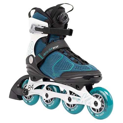K2 Skates Damen Inline Skates Alexis 84 BOA, Teal - White, 30G0617.1.1.085