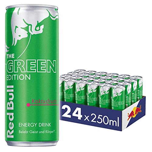 Red Bull Energy Drink Green Edition - Kaktusfrucht, 24 x 250 ml, Dosen Getränke 24er Palette, OHNE PFAND