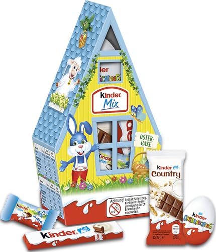 kinder Mix Häuschen – Leckere Mischung aus Produkten von kinder zu Ostern – Gefüllte Vollmilchschokolade & Milchcreme – Osterschokolade, Süßigkeiten zu Ostern – Ostergeschenk & Mitbringsel – 76g