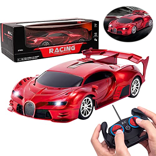 Lotvic Ferngesteuertes Auto Kinder, 1/32 Hochgeschwindigkeits RC Auto Spielzeug, 2.4 GHz Spielzeugautos, für Jungen Mädchen ab 3 4 5 6 7 8 9 Jahre RC Car mit Scheinwerfer (Rot) (ROT)