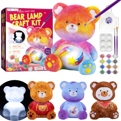 Basteln Mädchen Junge 6 7 8 9 10 Jahre, Bär Lampe Malset- Geschenk Mädchen Junge 6 7 8 10 11 12 Jahre, Bastelset Kinder ab 6 Jahre, Bär Spielzeug, DIY Kreativ Malen Bär Kinder Geschenkideen