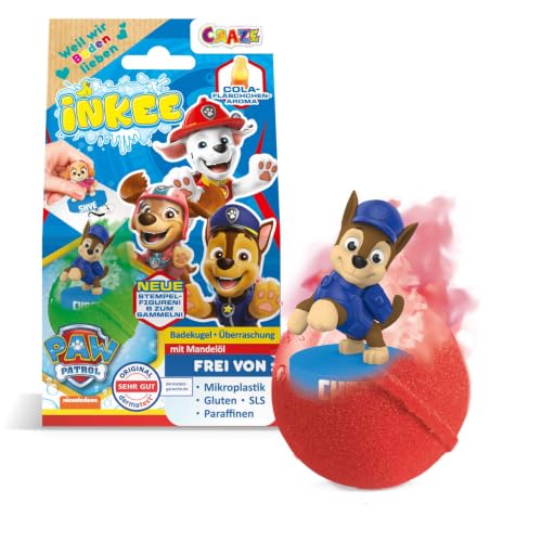 INKEE PAW PATROL Badebombe Kinder mit Überraschung - 80g Badekugel