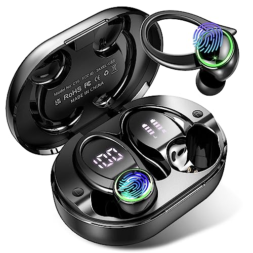2026 Bluetooth Kopfhörer, Kopfhörer Kabellos Bluetooth 5.4 Sport tiefer Bass, 56 std Spielzeit In Ear Kopfhörer mit 4 ENC Noise Cancelling Mic, IP7 Wasserdicht Ohrhörer LED-Anzeige für Studium, Arbeit
