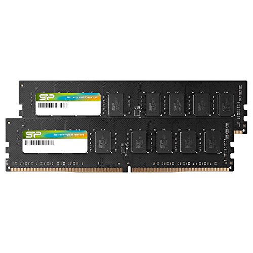 SP Silicon Power 16 GB (2 x 8 GB), DDR4-2666 MHz, 288-polig, CL19, 1,2 V, Non-ECC, ungepufferter UDIMM-Desktop-Speicher, kompatibel mit Intel Skylake-X-Plattformen/Kaby Lake-X CPU Series Motherboards
