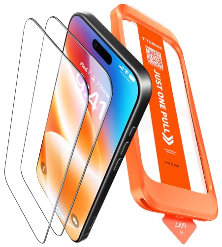 TORRAS für iPhone 18 Pro für Panzerglas TOP 9H+, Auto-Montage, 2 Stück