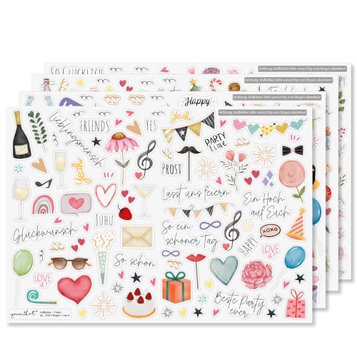 younikat Aufkleber-Set 200 Stk. Party Time - dv1166