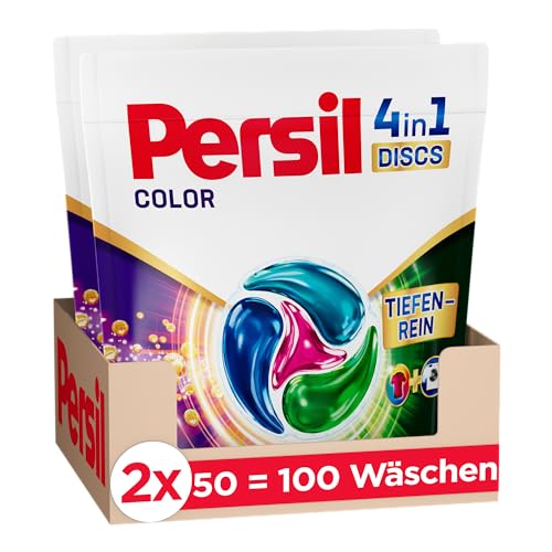 Persil Color 4in1 DISCS (100 Waschladungen), Waschmittel mit Tiefenrein Technologie, Colorwaschmittel für reine Wäsche und hygienische Frische für die Maschine
