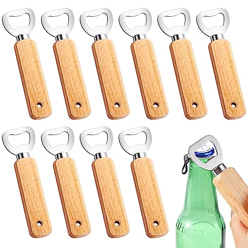 15 Stück Flaschenöffner Holz, Bieröffner Bottle Opener Kapselheber Personalisiert Gravierbar Geburtstag Geschenk für Männer