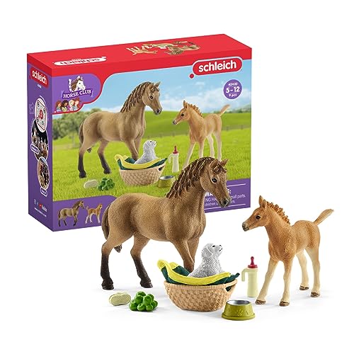 Schleich Horse Club – 9-teiliges Tierpflege-Spielset mit Pferdefigur, Fohlen und Hund mit Zubehör – fantasievolles Spielspielzeug für Mädchen und Jungen – Bauernhoftier-Spielzeug-Set für Kinder ab 5