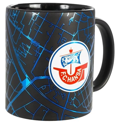 F.C. Hansa Rostock Tasse Metallic Kaffeetasse Kaffeebecher - Plus Lesezeichen Wir lieben Fußball