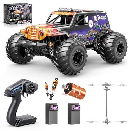 Womaqu Ferngesteuertes Auto Erwachsene 1/14 Bürstenloses RC Auto, bis zu 70 km/h, Öldruck-Stoßdämpfer elektrischer 4WD Hochgeschwindigkeits Off Road RC Car, RC-Truck mit Zwei 3S LiPo-Akkus