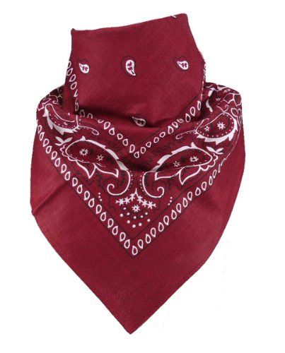 Harrys-Collection Unisex Bandana Bindetuch 100% Baumwolle (1 er 6 er oder 12 er Pack), Farbe:weinrot