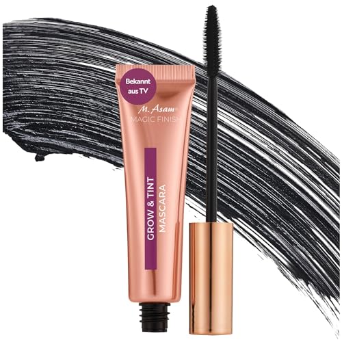 M. Asam MAGIC FINISH Grow & Tint Mascara Deep Black (12ml) – Mascara mit Wachstumsserum & Tönungseffekt, Wimpernpflege für mehr Länge & Volumen, Für definierte & natürlich dunklere Wimpern, Vegan