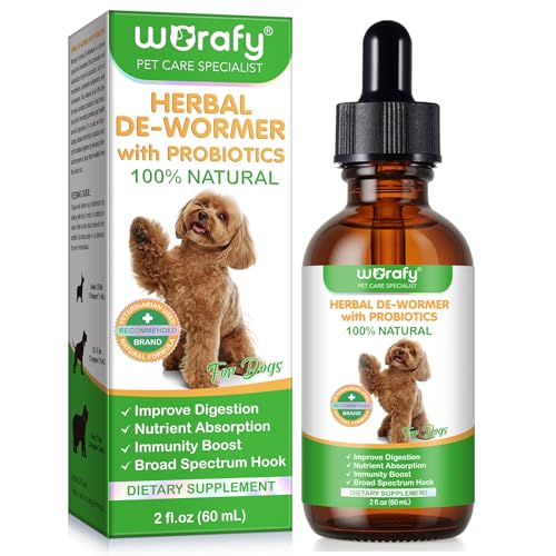 Bibonse Wurm-kur Hund Tropfen, Natürliche Wurm-kur für Hunde mit Probitika, Fördert Die Darmgesundheit, Immunitätsschub, Anti-para-siten, Geeignet für alle Hunde 60ml