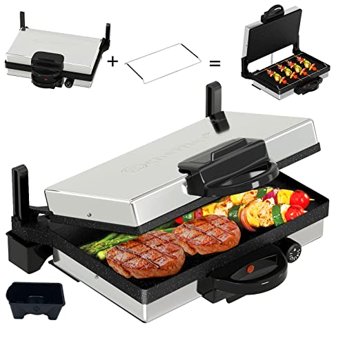 Scheffler 2000W Kontaktgrill XXL Optigrill, Multi grill, 180° offener Grill