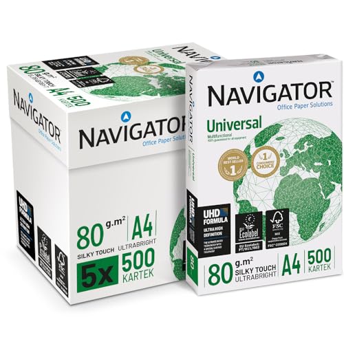 Navigator Universal Kopierpapier 80g/m² A4, weiß, Karton zu 2.500 Blatt (5x500 Blatt)