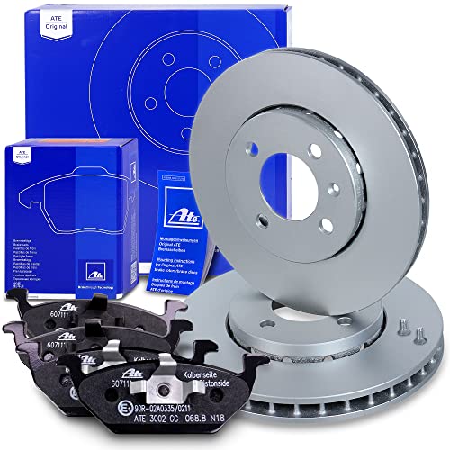 ATE Bremsenset Vorderachse inkl. Bremsscheiben vorne Ø 256 mm belüftet und Bremsbeläge vorne Kompatibel mit SEAT Mii (KF1, KE1), SKODA CITIGO, VW LOAD UP (121, 122, BL1, BL2)
