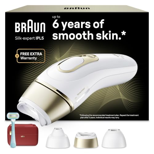 Braun IPL Geräte Haarentfernung Silk·expert Pro 5, PL5321, Weiß/Gold