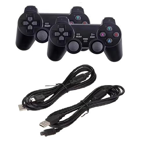DARLINGTON & Sohns Set 2 Controller für Playsation 3 PS3 Wireless Gamepad Dual Shock Doppelpack PS-3 mit 2 Ladekabel