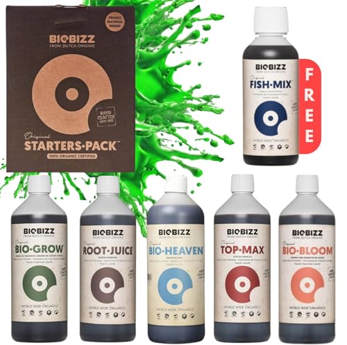 Starter Pack Biobizz Dünger Set | Starterset GrowSet Indoor | Naturdünger | Flüssiger | Wachstum und Blüte | 100 % organisch | Für 10–30 Pflanzen | Für Anfänger geeignet | Einfache Anwendung