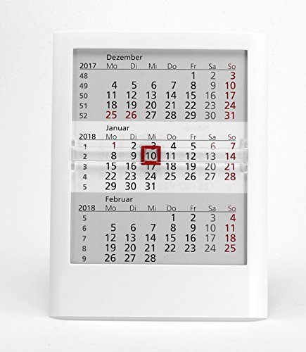 HiCuCo 3-Monats-Tischkalender für 2 Jahre (2026 + 2027) - Aufstellkalender - TypW1 - Farbvariante Weiß