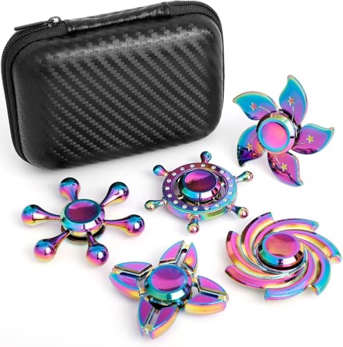 Regenbogen Fidget Spinner Bulk, Finger Hand Spinning Spinner Schreibtisch Spielzeug für Kind Erwachsene Geburtstag Geschenk, Anti Stress Legierung Kleine Gyro Stress Relief