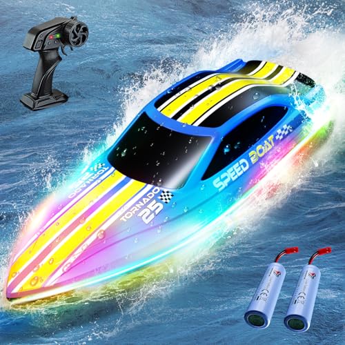 Ferngesteuertes Boot, 2,4 GHz RC Boot Kinder mit 7 LED-Lichtmodi