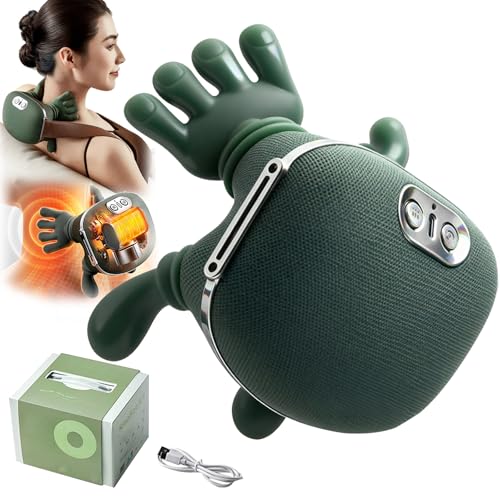 Massagegerät, Rückenmassagegerät Massagemeister für Schulter 3 Massagestufen 2 Temperaturstufen Elektrische Nackenmassagegeräte Mit Wärme the Master Kabellos für Frauen Männer Weihnachtsgeschenke