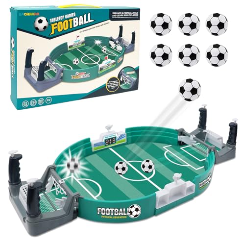 EACHHAHA Tischkicker, Fussball Geschenke Jungen,Tischfussball Spiele (6 Fußbälle),Party Tischfußball Interaktive Eltern Kind Brettspiele,Verbessern Sie das Interesse der Kinder am Sport