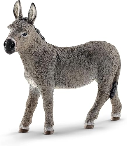 SCHLEICH Farm World | Esel 13772 Bauernhof Spielfigur | detailgetreue Tierfiguren | tolles Geschenk für Jungen und Mädchen | Bauernhof Spielzeug ab 3 Jahre | 9 x 4 x 10 cm