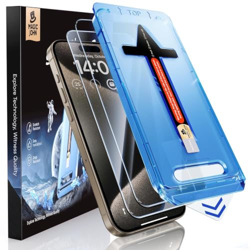 MAGIC JOHN 9H+ HD Schutzfolie für iPhone 15 Pro Max, 2er Set