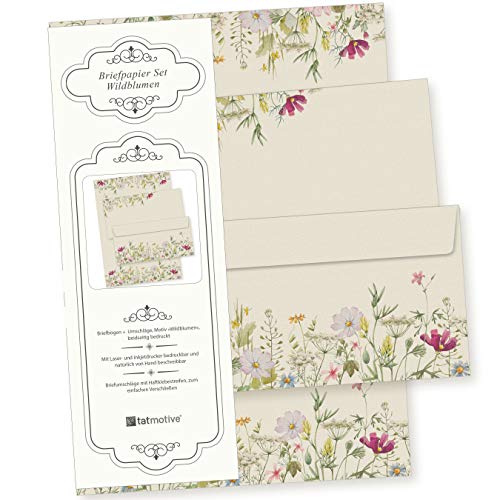 TATMOTIVE Wildblumen 25 Sets Briefpapier mit Umschläge