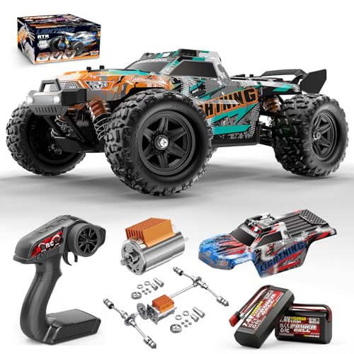 Womaqu Ferngesteuertes Auto Erwachsene &Jungen 1:18 4WD Monstertruck Ferngesteuert Offroad 40 km/h mit 2 7,4V-1300mAh-Akkus, 2 Karosserien, RC Auto tolles Geschenk für Outdoor-Spaß ab 8 Jahre