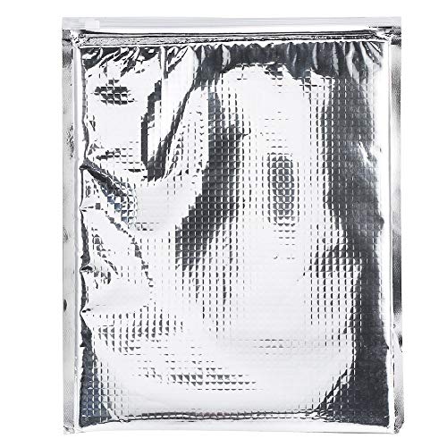 Aluminiumfolie, Thermok¨¹hler, Isolierte Aufbewahrungsbeutel f¨¹r Lebensmittel (25x30cm) - Silberisolierte Beutel, ideal f¨¹r Zuhause, im B¨¹ro oder auf Reisen