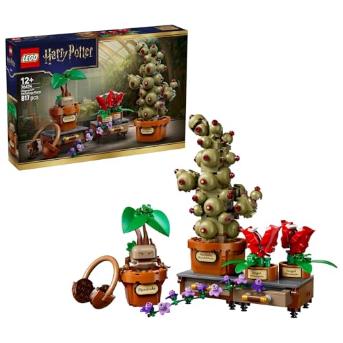 LEGO Harry Potter Schloss Hogwarts: Kräuterkunde-Pflanzen 76474 | Spielzeug ab 12 Jahren für Jungen, künstliche Topfpflanzen mit Blumen, DIY Deko, interaktives Spielzeug, Geschenk, 817 Teile