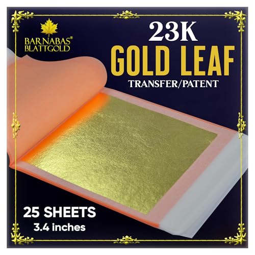 Barnabas Echtes Blattgold Transfer 23 Karat, 85 X 85mm, 25 Blätter in Blattsammlung