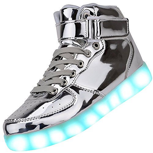 Padgene Herren Damen Leuchtende Blinkende Turnschuhe LED Leuchten Schuhe USB Aufladen Schnürer Schuhe