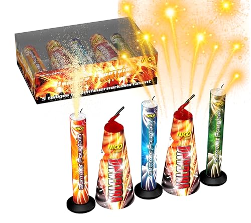 XXL Set 5 Teile Summer Fountains Set - für Partys & Silvester für Jugendlichen & Kinder 2026