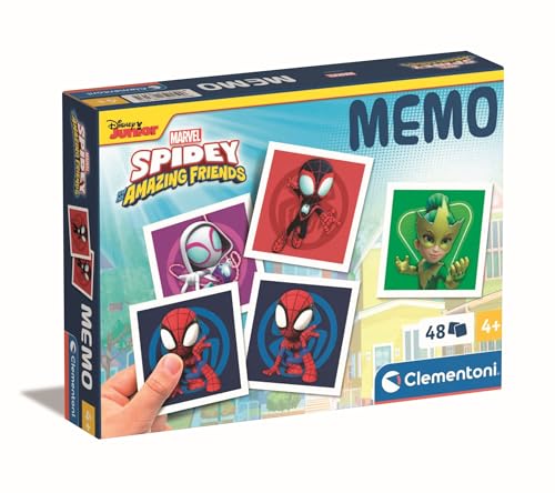 Clementoni Memory Pocket Spidey and His Amazing Friends - Memoryspiel für Kinder ab 4 Jahren - Memo Spiel fürs Gedächtnis mit 48 Karten - Ideal als Reisespiel 18313